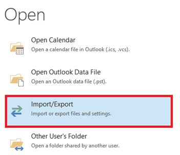 Import Export Option